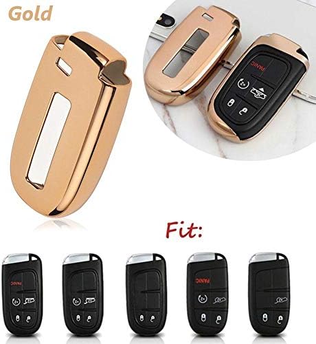 Car Key Cover, TPU Key Shell Cover Premium Soft Key Case Without Buckle Remote Smart Key Cover For Dodge Charger Durango For Jeep Grand Cherokee