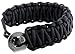 The Friendly Swede Adjustable Premium Paracord Bracelet with Fire Starter and Hidden Eye Knife (Black)