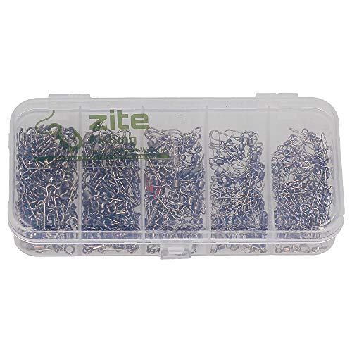 Zite Fishing Sicherheits-Wirbel-Set Angeln 150 STK - Karabiner Angelwirbel-Sortiment 5 GröÃen Box + Schnur-Stopper – Bild 3