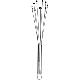 Restaurantware 10.5 in Stainless Steel Ball Whisk with Silicone Tips - German Standard Sauce & Gravy Whisk, Non-Scratch, Dishwasher Safe - Non-Stick Safe Silicone Ball Whisk for Baking