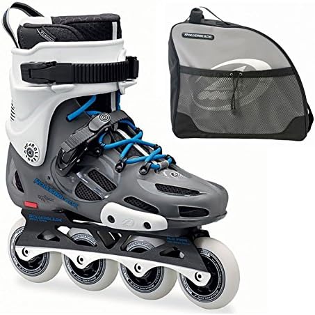 Rollerblade Twister Pro Anthracite and Blue Inline Skates with Rollerblade Skate Bag Included-7.5