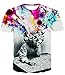 Uideazone Men's Creative Graffiti Shirt Brain Explosion Galaxy Graphic Tee