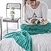 yashidali Wearable Mermaid Tail Blanket Crochet, All Seasons Warm Knitted Bed Blankets Sofa Living Room Quilt for Kids and Adults, Fish-Scales Pattern, 76.8