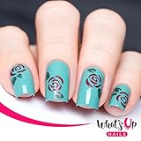 Whats Up Nails - Roses Nail Stencils Stickers Vinyls for Nail Art Design (2 Sheets, 40 Stencils Total)