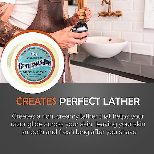Gentleman Jon Sandalwood Shaving Soap for Men Creates the Perfect