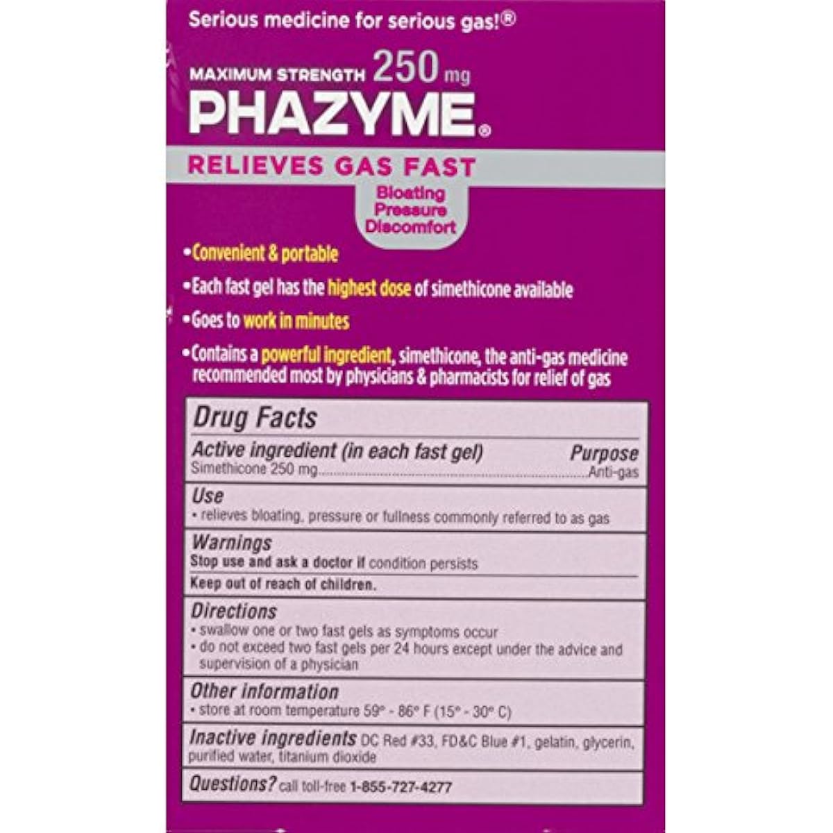 Phazyme Maximum Strength Gas and Bloating Relief 250 mg 36 Count eBay