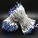 YULETIME 200 Blue Christmas Lights, Pack of 2 Sets 33 Feet 100 Count UL Certified Incandescent String Lights (Blue - White Wire)