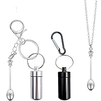 OMO Keychain bottle with spoon [external spoon] Carabiner bottle with spoon [built-in telescopic spoon] Mini necklace…