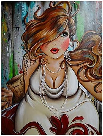 XIGZI Fat Woman 5D Diy Diamond Painting Full Round Drill Embroidery Cross Stitch Mosaic Home Decor 50X70 Cm Frameless
