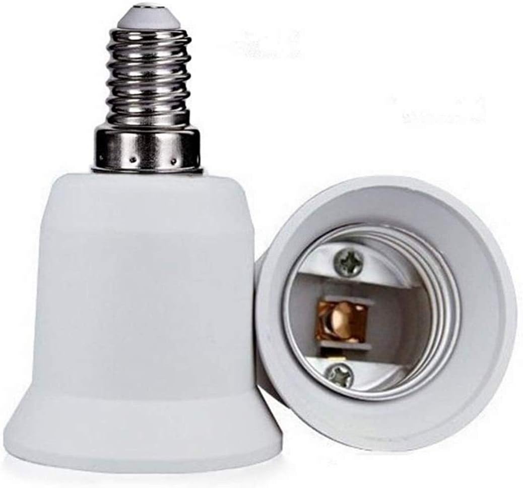 2-Pack E14 to E26 Adapter 14mm Base Light Socket Converter (E14 to E26 Adapter)