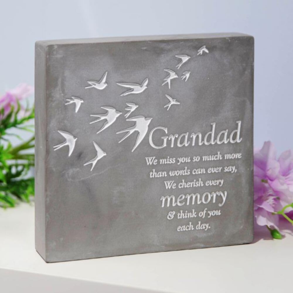 Thoughts of you Grandad Concrete Stone Remembrance Graveside Memorial Ornament