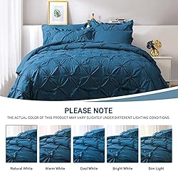 JOLLYVOGUE King Size Comforter Set 7 Pieces, Teal