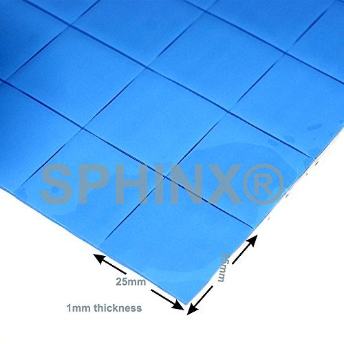 SPHINX 16 x Thermal Silicone Conductive Pad 25x25x1mm For Laptop Heatsink, Chip, PS 2 3 4, GPU, CPU, XBOX
