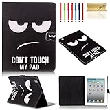 iPad 2/3/4 Case, Dteck(TM) Slim-Fit Folio Leather [Card Slots/Money Holder] Smart Cover with [Auto Sleep/Wake Feature] for Apple iPad 2/iPad 3/iPad 4 (01 Don't Touch My Pad)