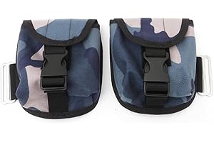 2kg Scuba Diving Weight Bag Set (2-Pack) – Quick-Release Buckle, 1000D Nylon Trim Weight Pouch for Waist Belts, Backplates & 