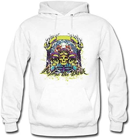 GENPO Before The Daik Skeleton Police Fire Womens Heavyweight Fleece Hoodie Size S White
