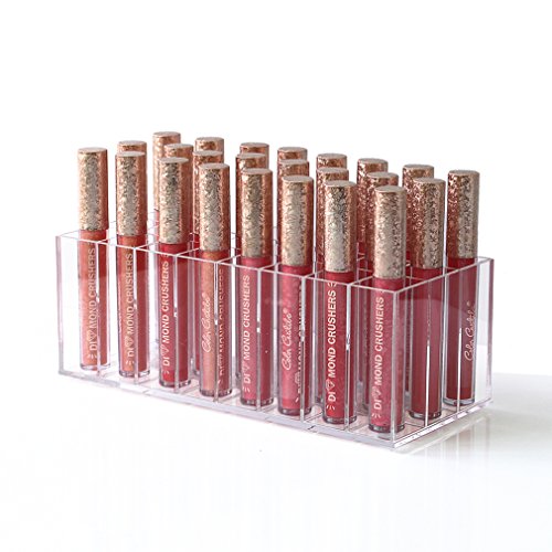 Mordoa Lip Gloss Holder Organizer, 24 Spaces Clear Acrylic Makeup