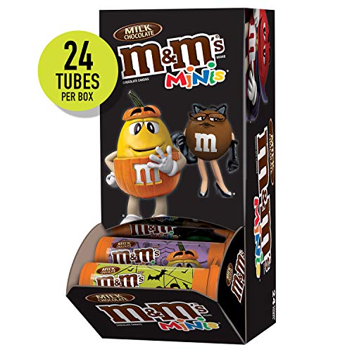 M&M'S Minis Milk Chocolate Halloween Candy, 1.08-Ounce Tubes (Pack of 24)