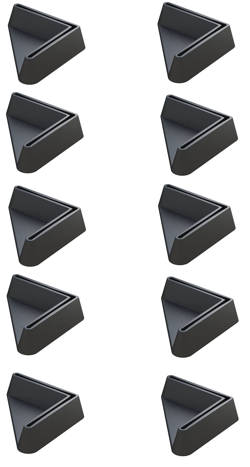 cyclingcolors 10 x Furniture Feet Angled Feet End Caps for Angle Profiles Plastic Furniture Cover (A = 25 mm)