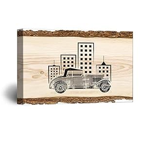 Canvas Wall Art Abstract Rustic Style Painting Artwork for Home Prints Framed - 12x18 inches