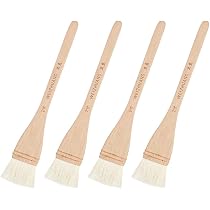 ZEONHEI 3-Pack 3 Inch Flat Hake Brushes - Soft Goat Hair Paint Brushes For Varnish, Walls, Furniture