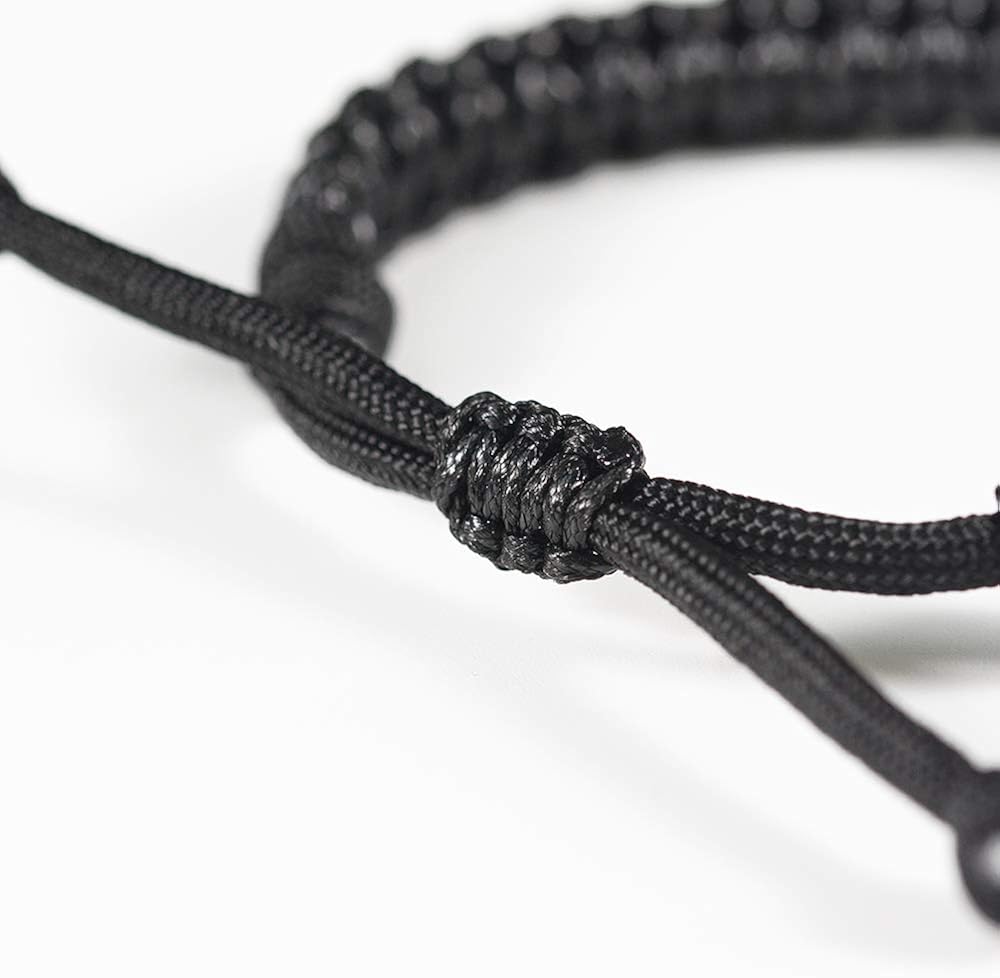 Jeka Handmade Friendship Bracelets Paracord Rope Surfer Braided Woven Bracelets Adjustable Distance Surfer Bracelets for Men Boys Wristbands Gift Black: Clothing