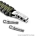 GECKO EQUIPMENT Army Green/Black King Cobra Paracord Survival Bracelet with Adjustable Stainless Steel D Shackle - Suitable for 7
