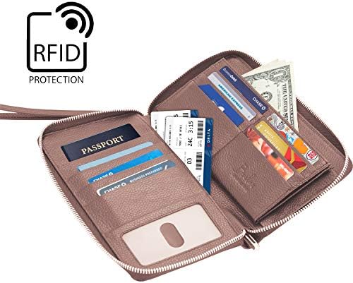 Brelox Travel Wallet Family Passport Holder - RFID Document Organizer for 4 5 6 passports - Genuine Leather - Blush Pink 3 Brelox Travel Wallet Family Passport Holder - RFID Document Organizer for 4 5 6 passports - Genuine Leather - Blush Pink