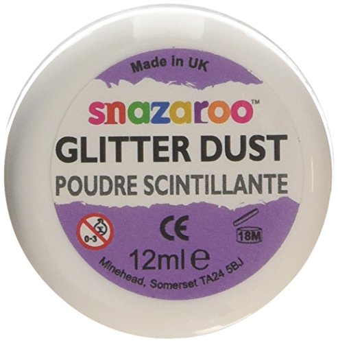 Snazaroo face and body paint glitter dust, 12ml, silver