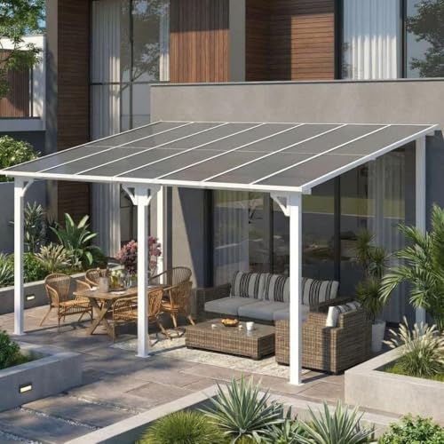 10'X10' Hardtop Wall Mounted Gazebo with Gutters & Galvanized Steel Roof, 60MPH…