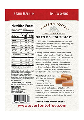 Everton Toffee Butter Toffee Pretzels, Original Toffee Flavor (4 oz. bag, 6-pack), Gourmet Artisan Toffee Covered Pretzels, Sweet and Salty Mini Pretzel Snacks, Small Batch Crafted