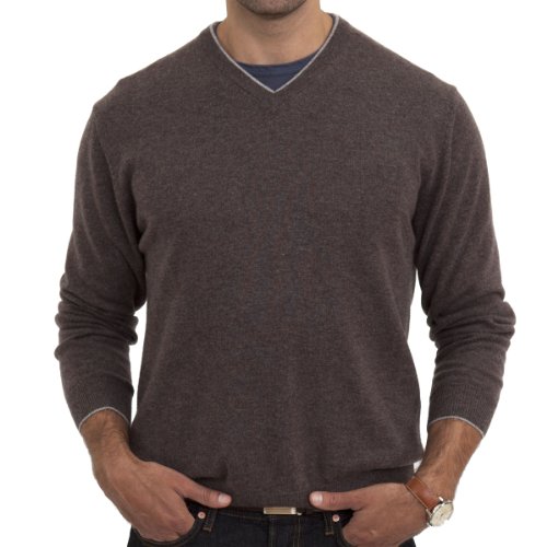 100% CASHMERE CLASSIC V-NECK SWEATER. MADE IN ITALY. M25