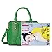 OURBAG Women Leather Handbags Fashion Top Handle Bag Cross body Shoulder Bag for Ladies Green Medium