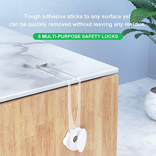 Baby Proofing Set (36 Pcs) - 10 Safety Locks (2 Types), 16 Corner Guards (10 Clear, 6 Colored), 10 Outlet Plug Covers - Best Value Guaranteed