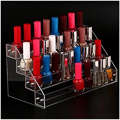 DalTech Nail Polish Display Rack Stand Holder Jewelry Makeup Organizer Cosmetic Acrylic Case for 34-40 Bottles, Holder Stand Display Accessoires 4 Layers Storage Case Essential Oil for Home and Store