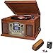 Crosley Director CD Recorder with Cassette & Record Player Paprika (CR2405C-PA) with RCA D4+ Vinyl Record Cleaning Fluid System