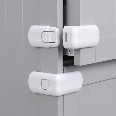 RosewineC 4 Pack Safe Cupboard Locks for Children White