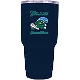 R and R Imports Tulane University Green Wave 24 oz Insulated Stainless Steel Tumbler Navy Officially Licensed Collegiate Product