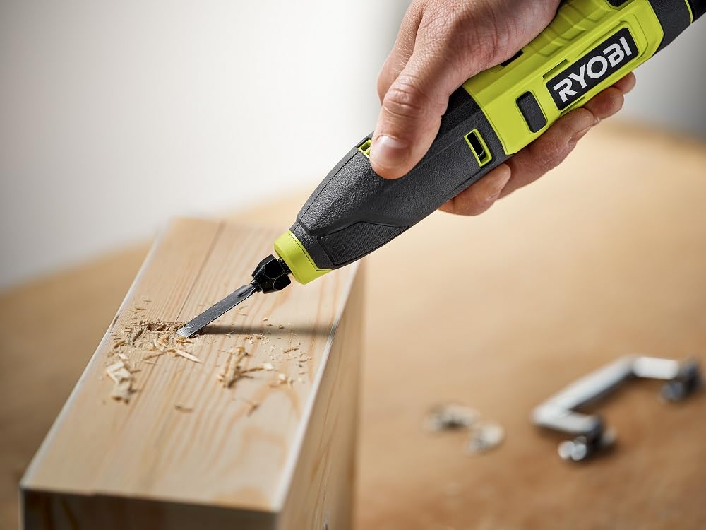RYOBI USB Lithium Power Carver Wood Carving Kit with 2.0 Ah USB Lithium Battery and Charging Cable