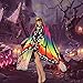 Double Couple Halloween Costume Cloak with Hood for Women Men Scary Light up Mask Set Halloween Hooded Vampire Witch Cape Cosplay Costumes (Claret)