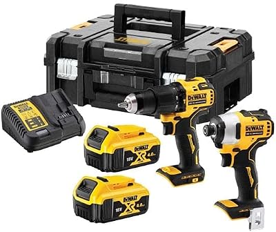 DEWALT 18V XR Brushless Combi Drill Impact Driver Twin Pack 2x 4Ah