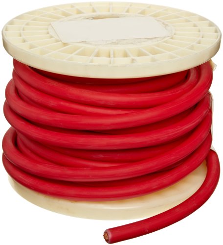 SGX Battery Copper Cable, Bright, Red, 6 AWG, 0.162" Diameter, 25' Length (Pack of 1)