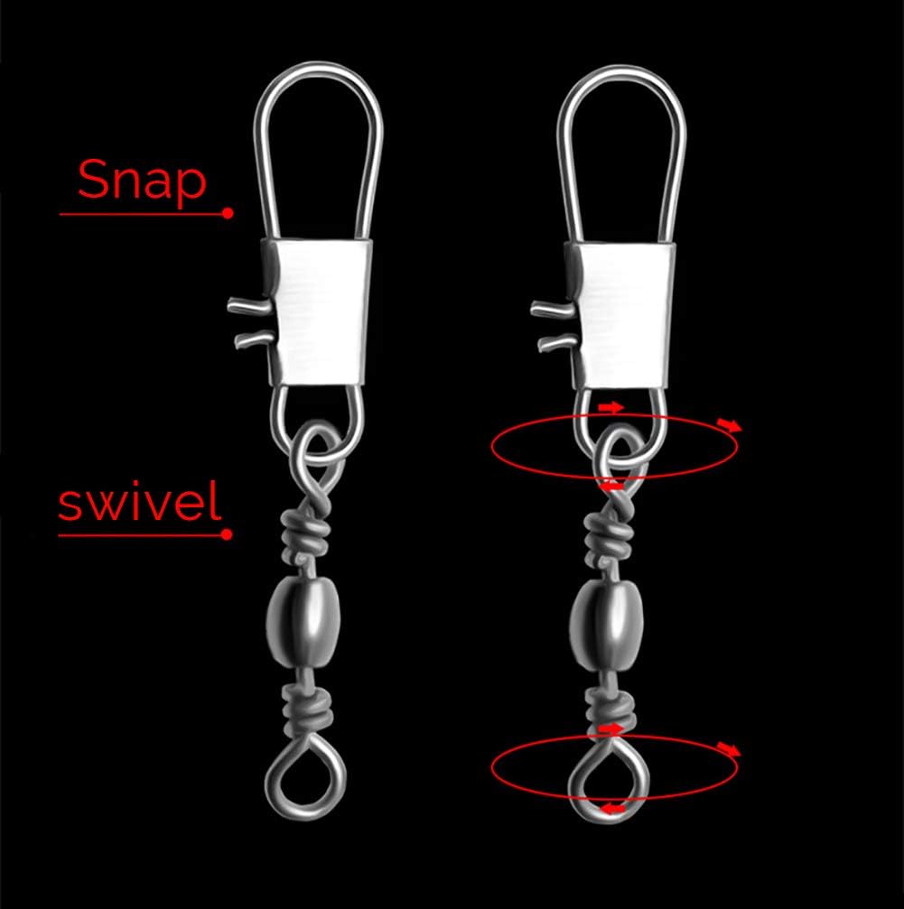 ZENRICK Barrel Fishing swivels with Double Safety Snaps Bass Fishing