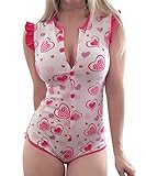 LittleForBig Adult Baby Diaper Lover Snap Crotch Romper Onesie -Princess Hearts (XXXL)