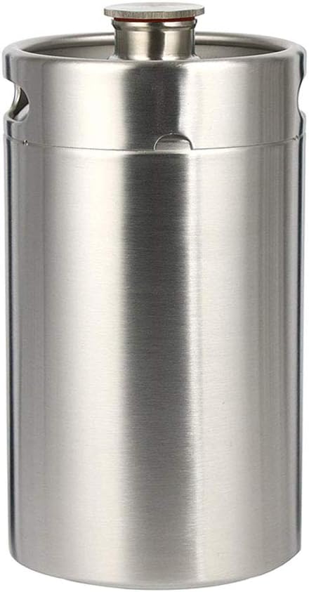 Rekkles Beer Barrel Stainless Steel Beer Keg with Spiral Cover Lid Home Brew Camping Picnic Pressurized Growler