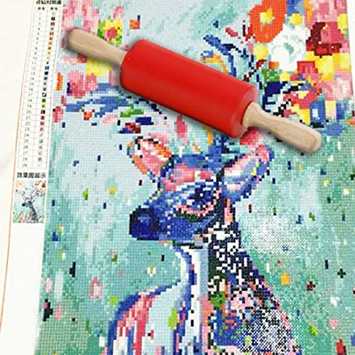 5D Diamond Painting Tool Silicone Roller, Accessories for DIY Rhinestone Embroidery by Number Kit Full Drill Sticking Tightly for Adults Kids (2 Pack) - Thumbnail 5