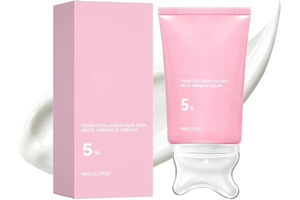 PDRN Collagen Gua Sha Neck Wrinkle Cream, Built-In Gua Sha Massager, Firming, Contour Care for the Look of Fine Lines, Jawlin