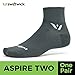 Swiftwick - Aspire TWO, Micro-Crew Compression Socks for Endurance Sports (Medium, Gray)