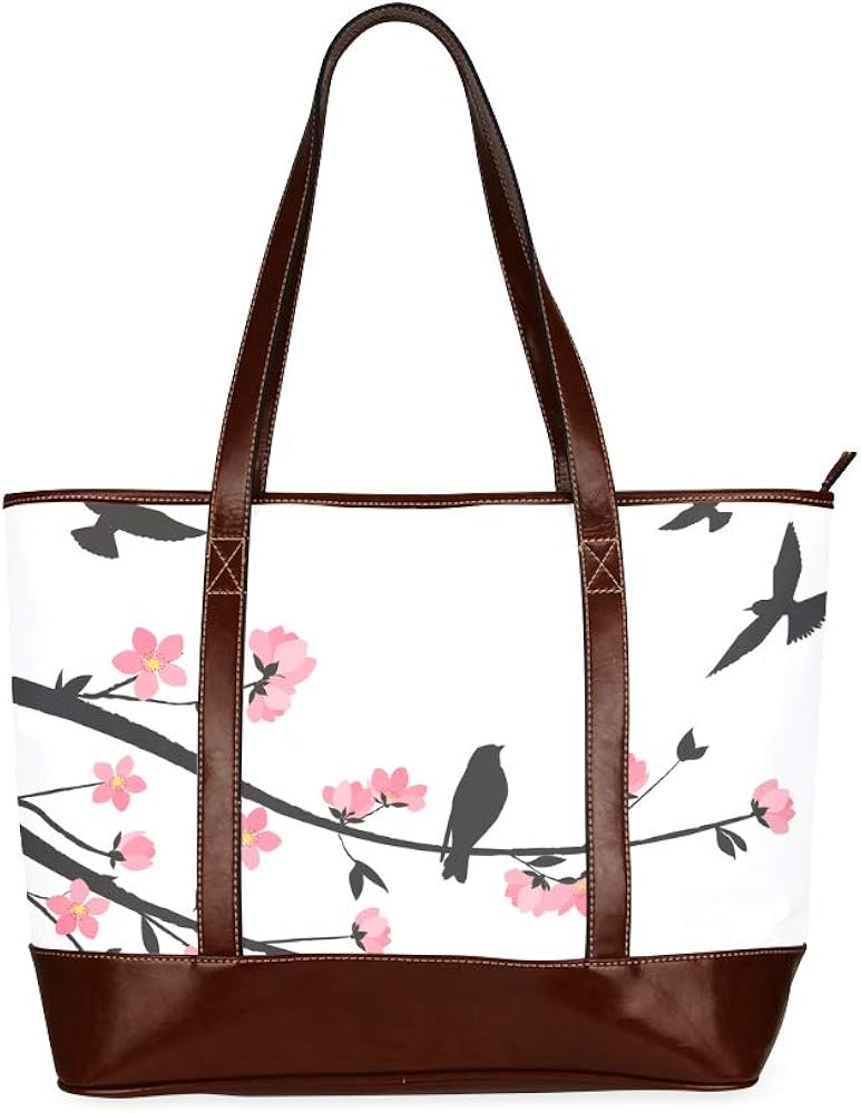 Tote Bags Decorative Branches Flowers Birds Travel Totes