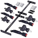 ZeHuoGe 4PCS Golf Cart Seat Belt and Bracket Kit Retractable for TXT&RXV of EZGO, Yamaha Drive, DS of Club Car 4 PCS Seat Belts with Buckles (4PCS)